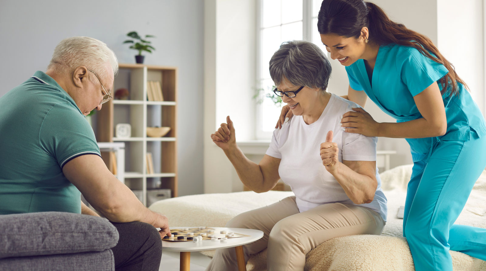 Caregiver supporting a senior at home in Collin County
