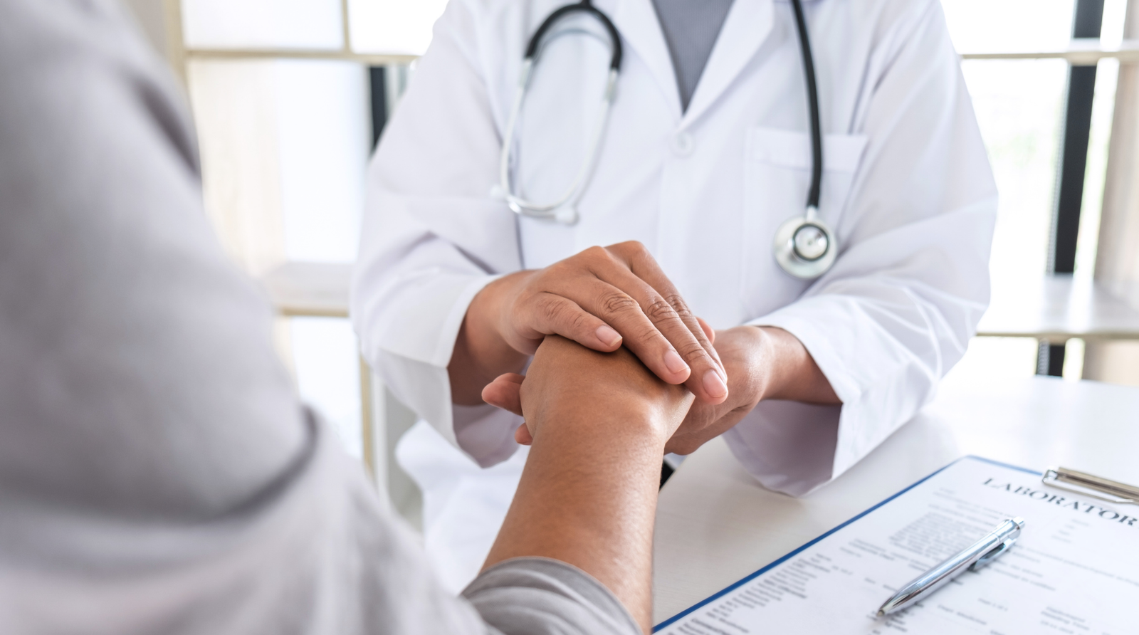 Clinical hands-on care and reassurance for a recovering client